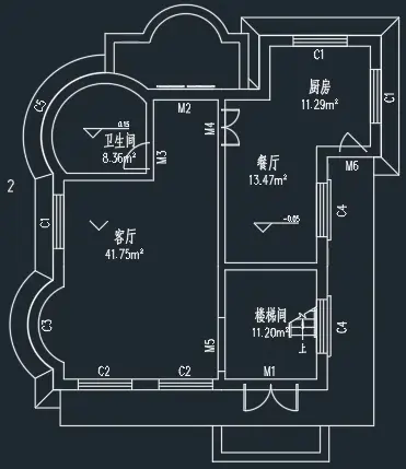 CAD 建筑图纸墙体自动识别前效果图